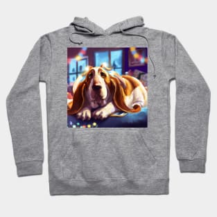 Cute Basset Hound Drawing Hoodie